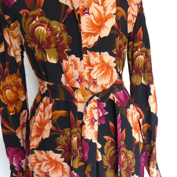 Stenstroms Frida Floral Print Long Shirt Dress with Matching Belt USA Size Small - Picture 9 of 15